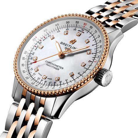 breitling navitimer iced out watch|breitling navitimer 35mm ladies watch.